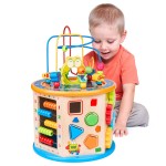 Cub din lemn  8 in 1 multifunctional Wooden Activity Cube